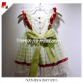 JannyBB flutter sleeve big bowknot checked dress